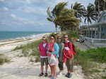 Ladies on Atlantic side beach, Man-of-Way Cay.
l-r Laura Murdoch, Adair Murdoch, Betty Douglas, Sandra Little