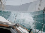 Littles on 15 nm run from Treasure Cay to Marsh Harbor, quite a rough sail, Sandra spent time down below bailing 5 gallons of water, Captain a little too ambitious on topping water tanks..