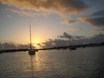 Sunset as we enter Marsh Harbour to anchor