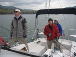 crew of Wild Blue Yonder pondering wind shifts