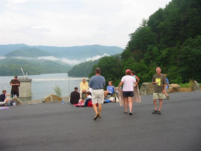 on the top of dam