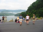 on the top of dam