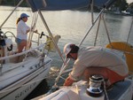 Anchor Man, Jeff Arnfield, tidying up..