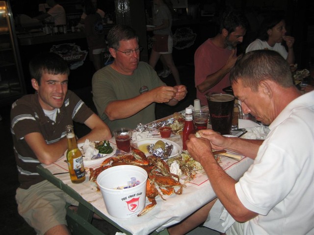 Crew of Summer Place at Crab Claw restaurant in St. Michaels