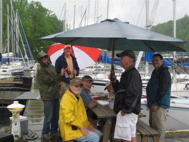 waiting for break in rain to start race, seems to be a pattern developing here..