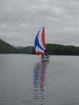 Brysons, Matt Little, and Jim Countiss flying Bryson's new spinnaker!
