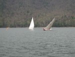 First time across finish line, send them around again since race so fast!