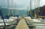 Thought old wood dock was bad, but better than buoy line! around 1983
