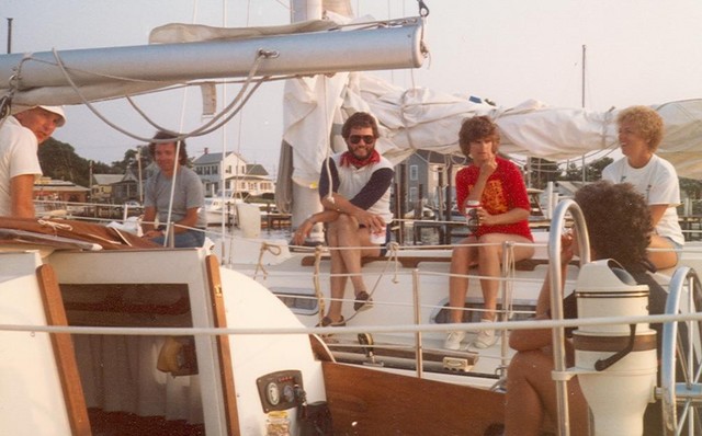 Bob Waterfield, Skip Greene, two unknowns, Sue Greene, another unknown..