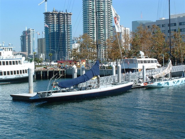 Americas Cup Boat "Stars and Stripes" in San Diego Harbor, J Little