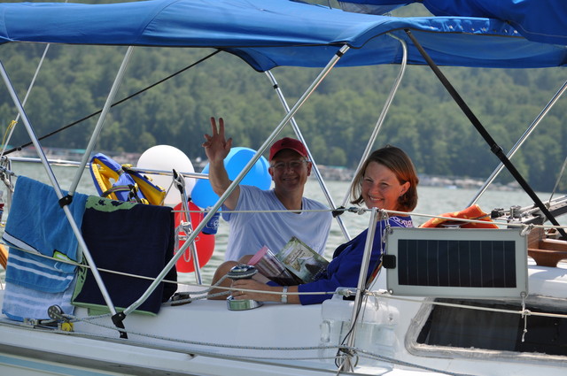 Waiting for Boat Parade to start..(pics from John Douglas, J Little brother-in-law)