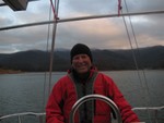 Happy Captain out for a winter sail, Nov 16, 2008