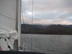 First fall snow fall, Sun, Nov 16, 2008, taken in boat from in front of dam