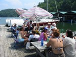 Eating hamburgers after Long Distance race to Mallard Cove..