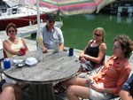 Eating hamburgers after Long Distance race to Mallard Cove..