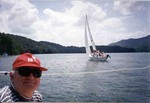 Jerry Pfeiffer waiting for race start on My Love 2