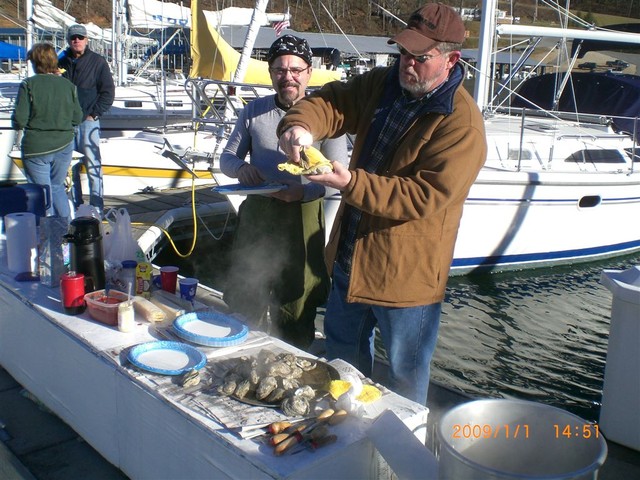 local expert preparing to open oyster..