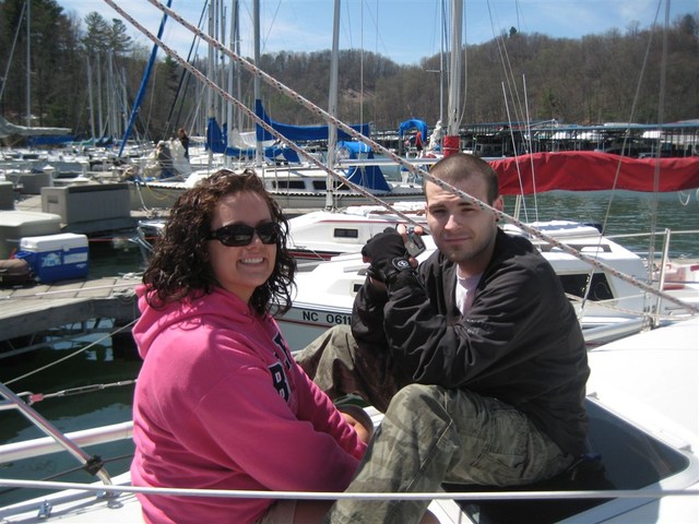 Jacob and Semantha waiting for practice race starts..