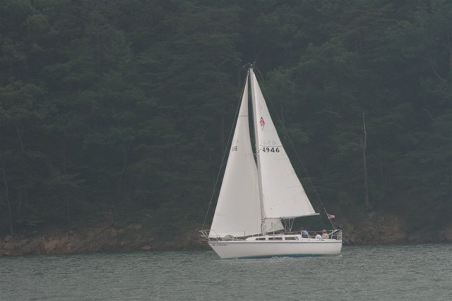 heading back towards finish from island..