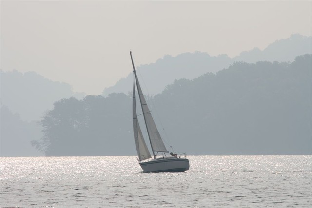 heading back towards finish from island..