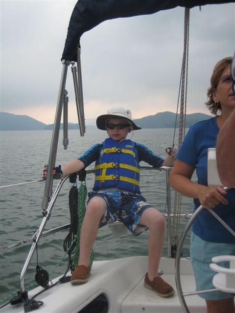 racing on Wild Blue Yonder, Little's boat