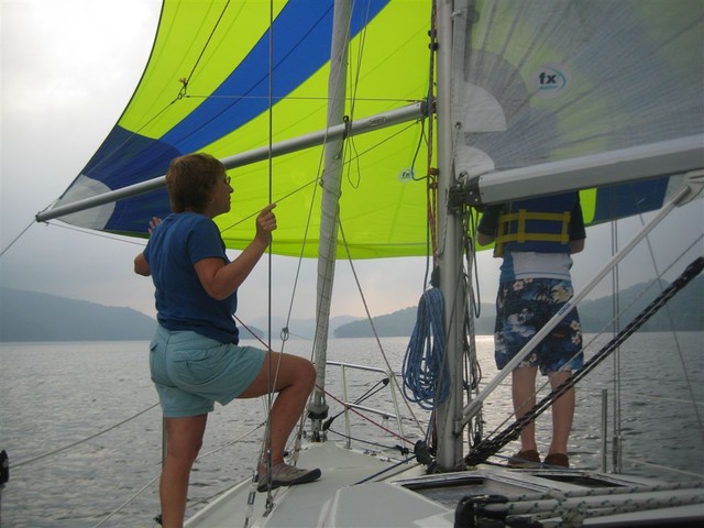 flying spinnaker on Wild Blue Yonder