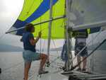 flying spinnaker on Wild Blue Yonder