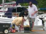 Kevin firing up the grill for dinner on Friday night before race