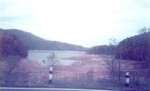 View from Highway 321 where you first can see current sailboat and houseboat docks