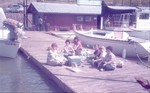Spring April 21, 1984 launching party with women working hard..
