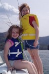 Millican family... Chip Angie and the four
girls sailing on Roger Langrel's Hunter 23