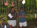 Kathy Linebarger and Skip Greene under the big top..