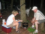 Finishing touches on hush puppies.
