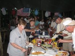 dinner line at Pig Roast