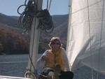 Jan on the bow of Merit 22