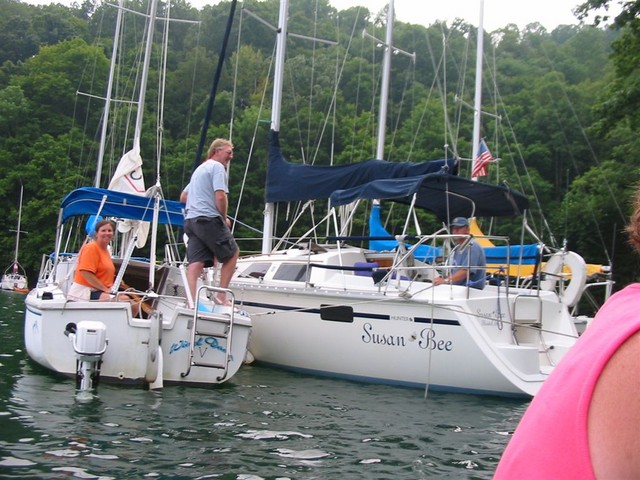 rafting up for the picnic..