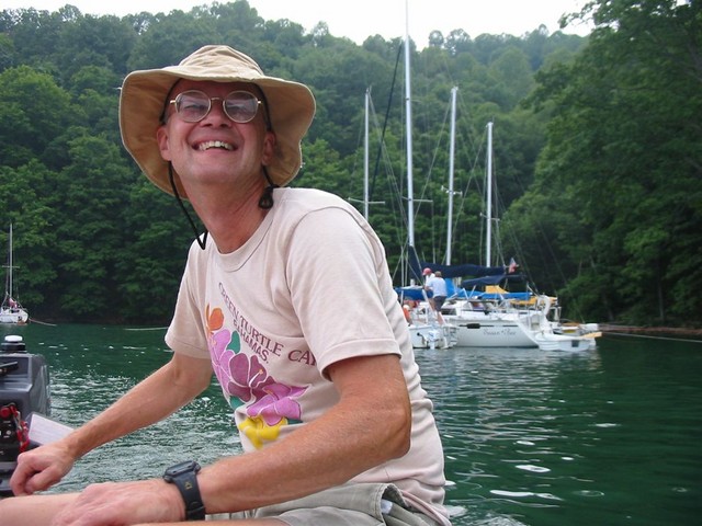 Bill Murdoch running water taxi to shore..