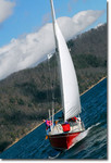 The standard orientation for boats during the upwind finish!  (Picture Dave Boyd, Johnson City Press)