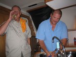 even dishes to be done at sea..