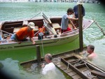 First step, constructing dock on point (picture from C. Lucas)