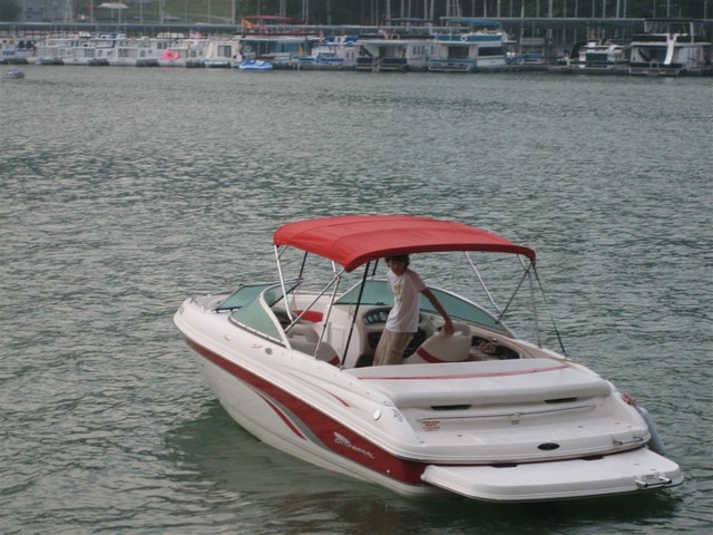 Transporting people from Lakeshore marina to picnic site on point