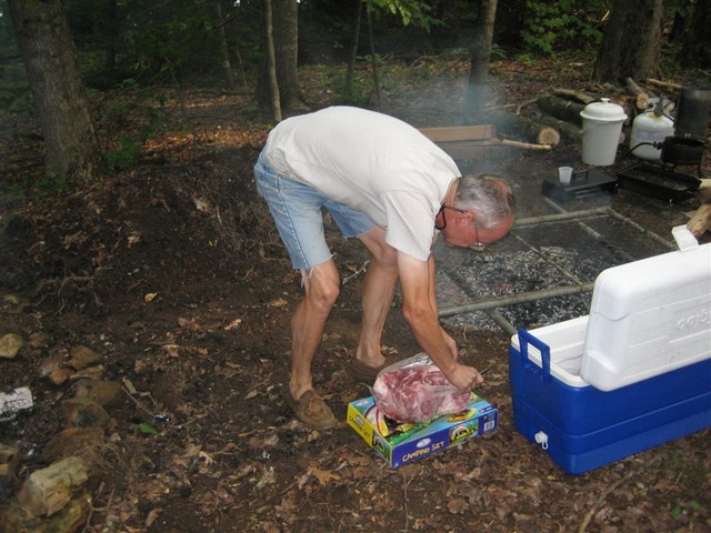 getting the pig ready to roast