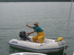 I'll make some adjustments on the buoy line, I often raft up 8 boats in a row..