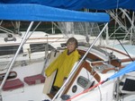 Happy crew member on Slippery II