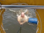 Dave being towed behing Last Wish