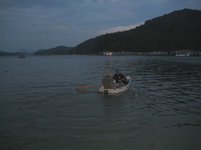 Crossing back to dock after setting up Thursday Night