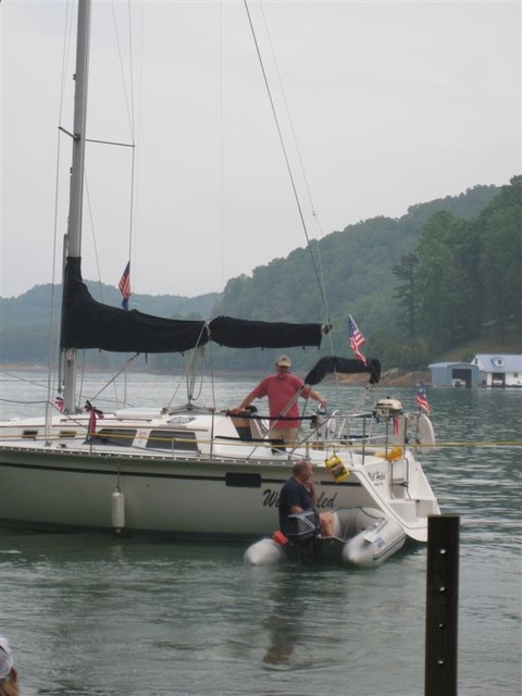 boat on buoy line