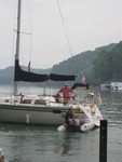 boat on buoy line