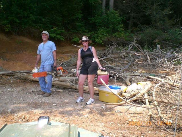 Preparing the site for Pig Roast on Thursday