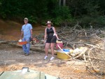 Preparing the site for Pig Roast on Thursday